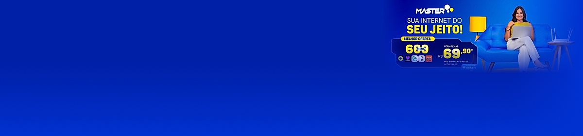 Imagem promocional da Master Internet com destaque para internet fibra óptica